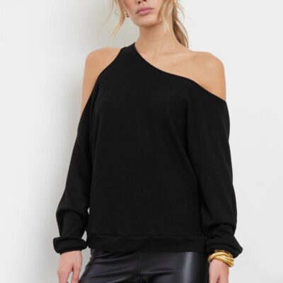 FLAVIA OFF SHOULDER THERMAL PULLOVER