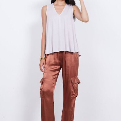 AGNES SILKY CARGO LONG PANT