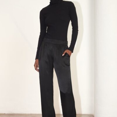 SASHA SILKY WIDE LEG PINTUCK PANT