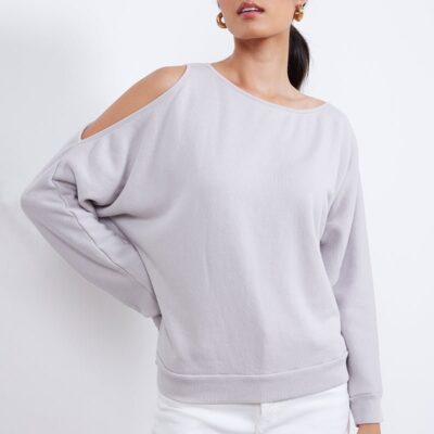 FLAVIA OFF SHOULDER PULLOVER SWEATSHIRT